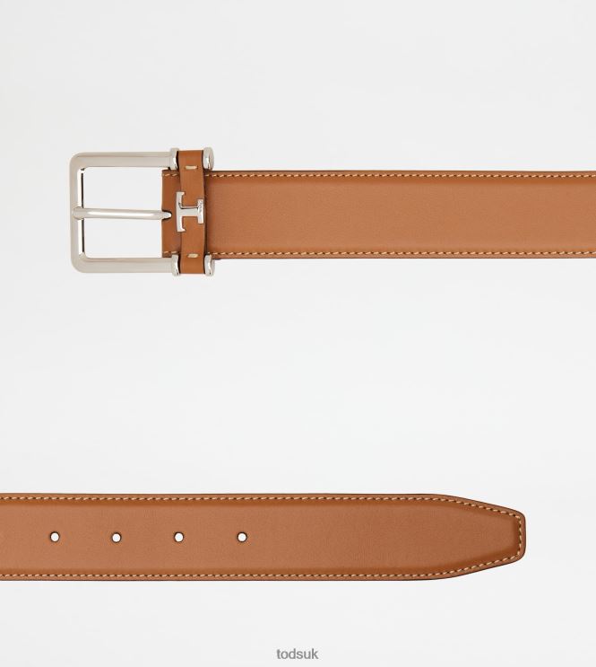 Tod's Men Belt in Leather 602L84949 Brown