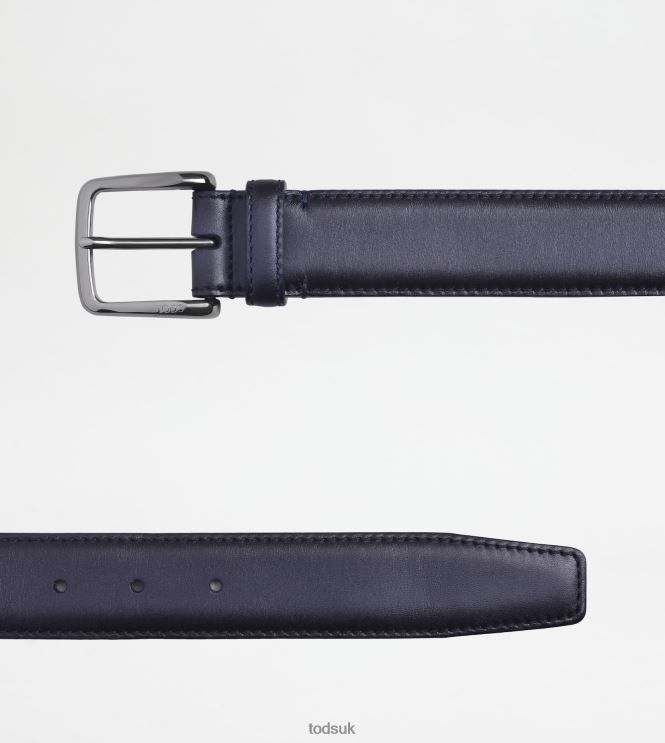Tod's Men Belt in Leather 602L84962 Blue