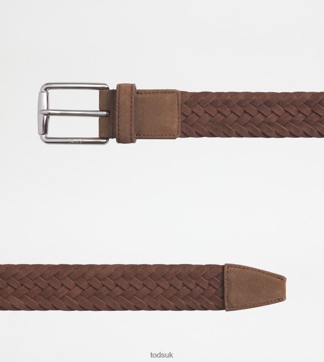 Tod's Men Belt in Suede 602L84936 Brown