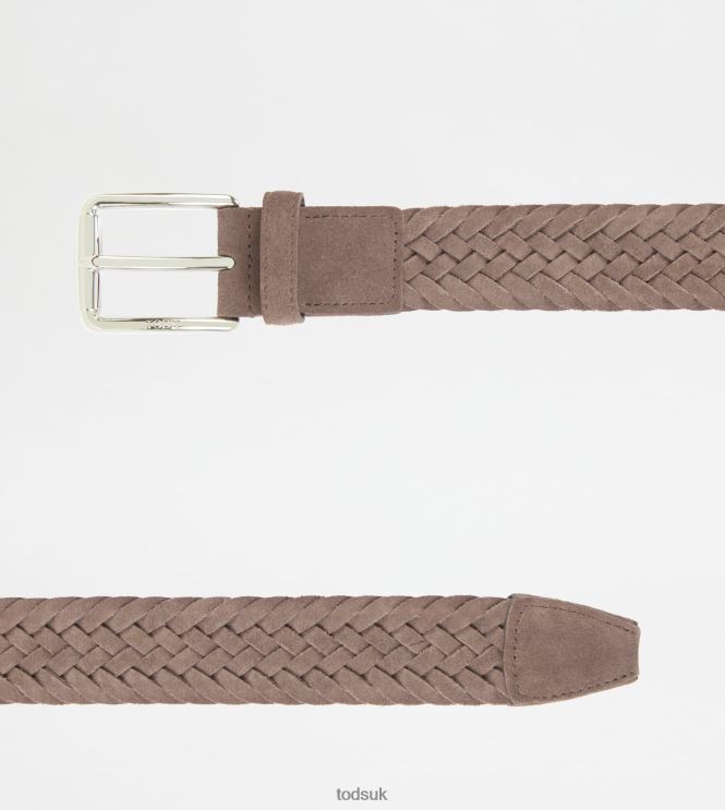 Tod's Men Belt in Suede 602L84942 Beige