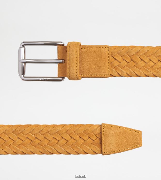 Tod's Men Belt in Suede 602L84944 Yellow