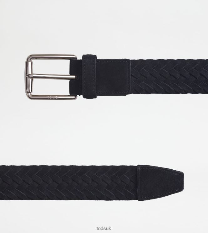 Tod's Men Belt in Suede 602L84948 Black