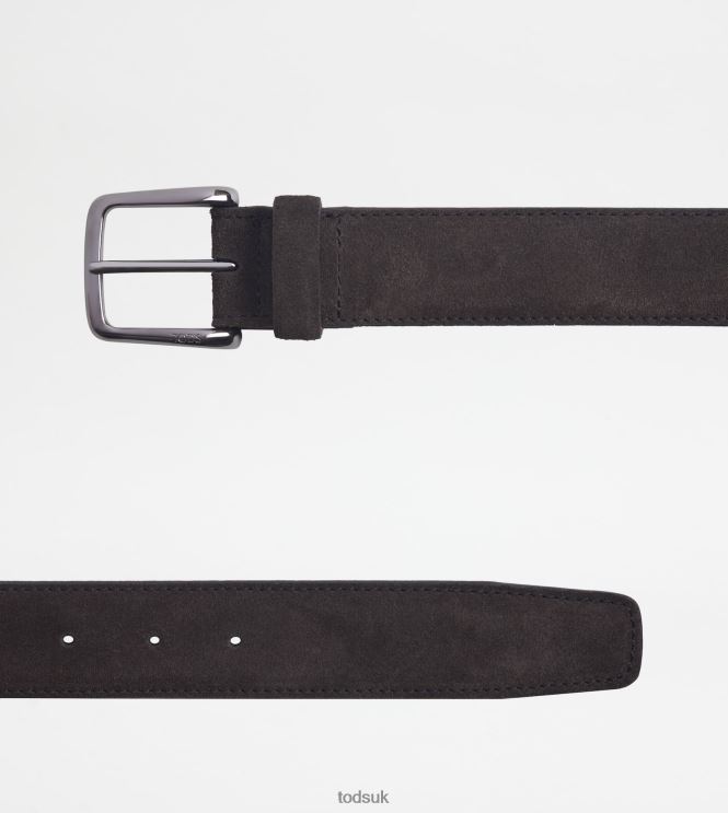 Tod's Men Belt in Suede 602L84964 Brown