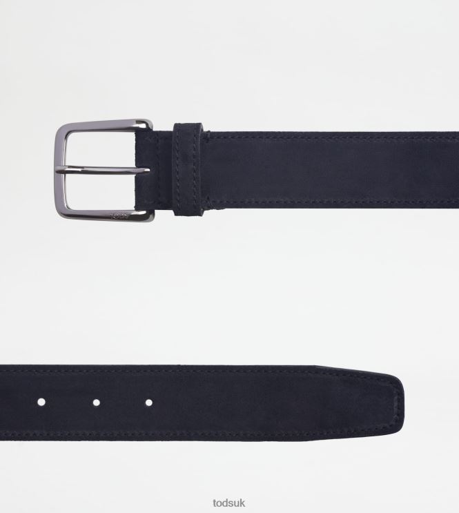 Tod's Men Belt in Suede 602L84968 Black