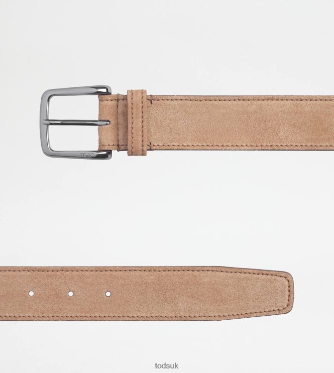 Tod's Men Belt in Suede 602L84969 Brown