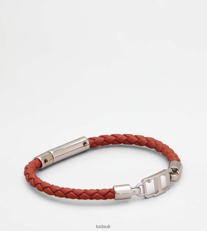 Tod's Men Bracelet in Leather 602L841051 Red
