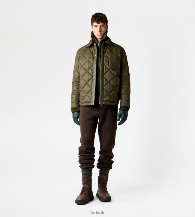 Tod's Men Quilted Over Shirt 602L841113 Green