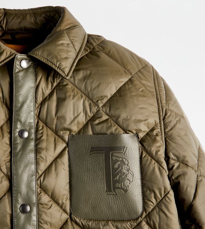 Tod's Men Quilted Over Shirt 602L841113 Green