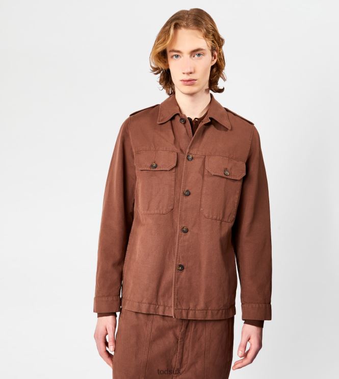 Tod's Men Shirt Jacket Maxi Pockets 602L841088 Brown