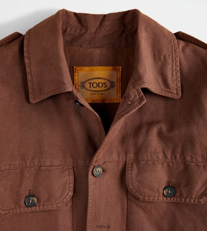 Tod's Men Shirt Jacket Maxi Pockets 602L841088 Brown