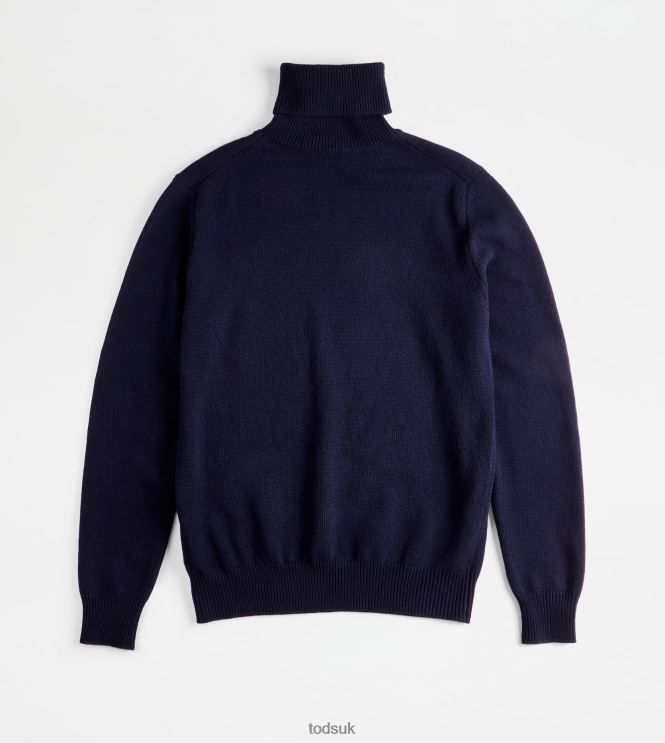 Tod's Men Cashmere Blend Turtleneck 602L841124 Blue