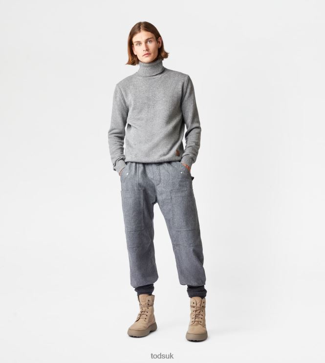 Tod's Men Cashmere Blend Turtleneck 602L841125 Grey