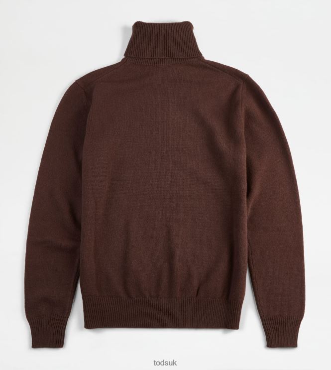 Tod's Men Cashmere Blend Turtleneck 602L841126 Brown