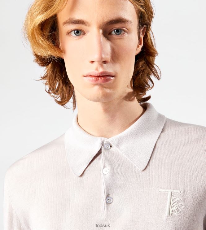 Tod's Men Cashmere Blend Polo Shirt 602L841093 Grey