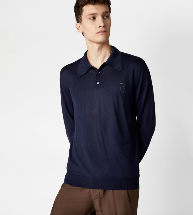 Tod's Men Cashmere Blend Polo Shirt 602L841104 Blue