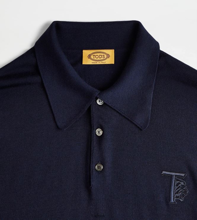 Tod's Men Cashmere Blend Polo Shirt 602L841104 Blue
