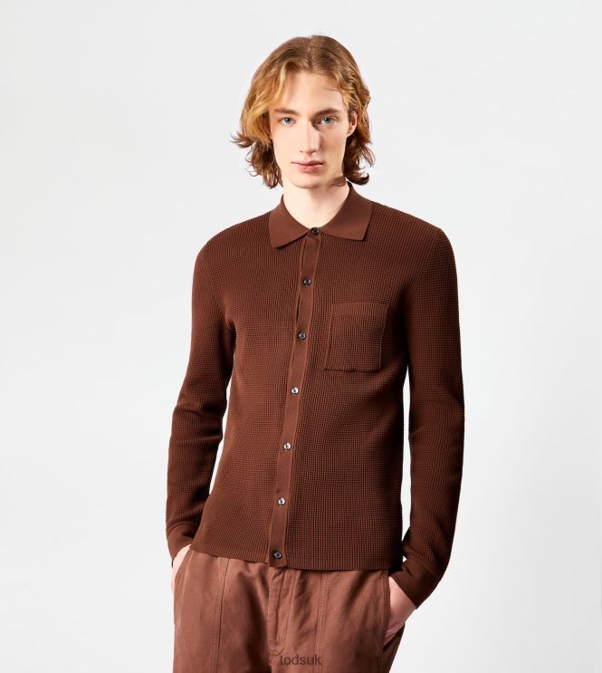 Tod's Men Shirt in Knit 602L841109 Brown