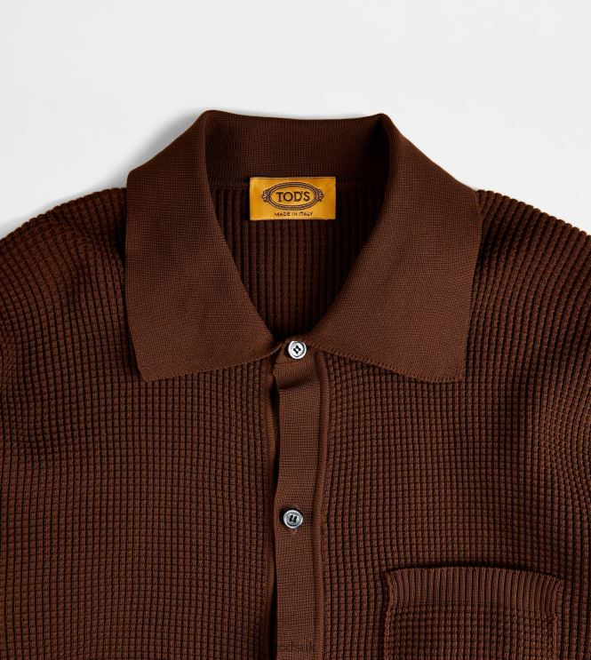 Tod's Men Shirt in Knit 602L841109 Brown