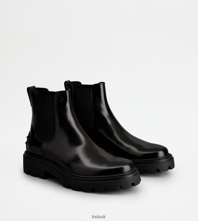 Tod's Men Ankle Boots in Leather 602L84804 Black
