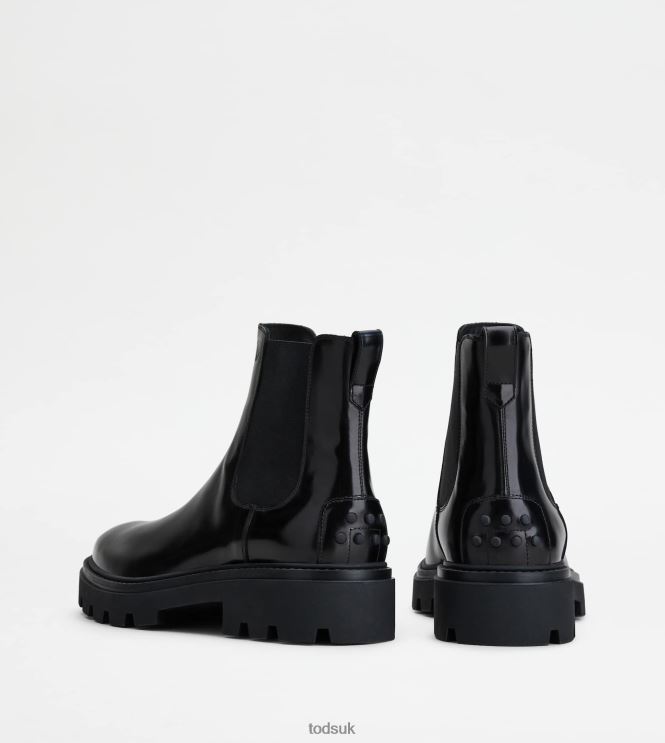Tod's Men Ankle Boots in Leather 602L84804 Black