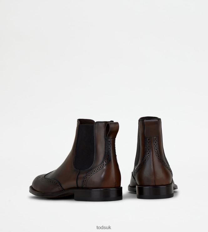 Tod's Men Ankle Boots in Leather 602L84811 Brown