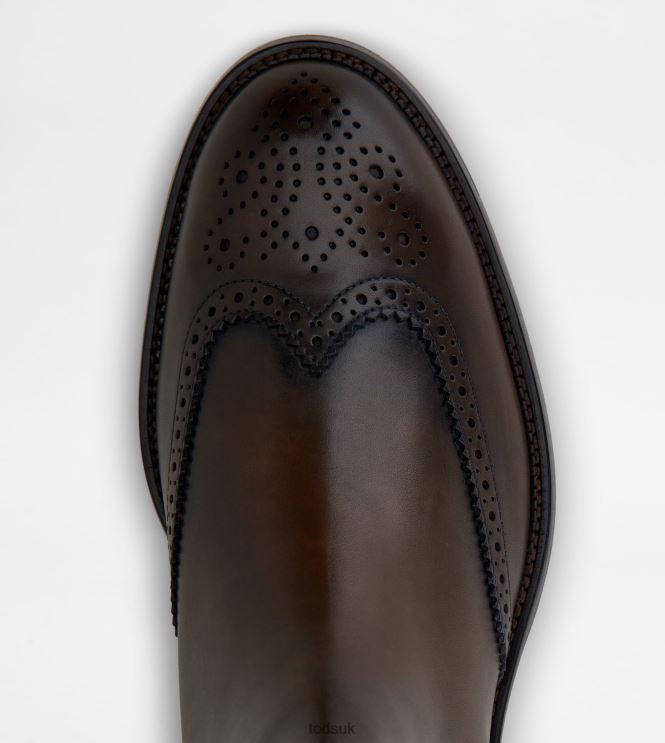 Tod's Men Ankle Boots in Leather 602L84811 Brown