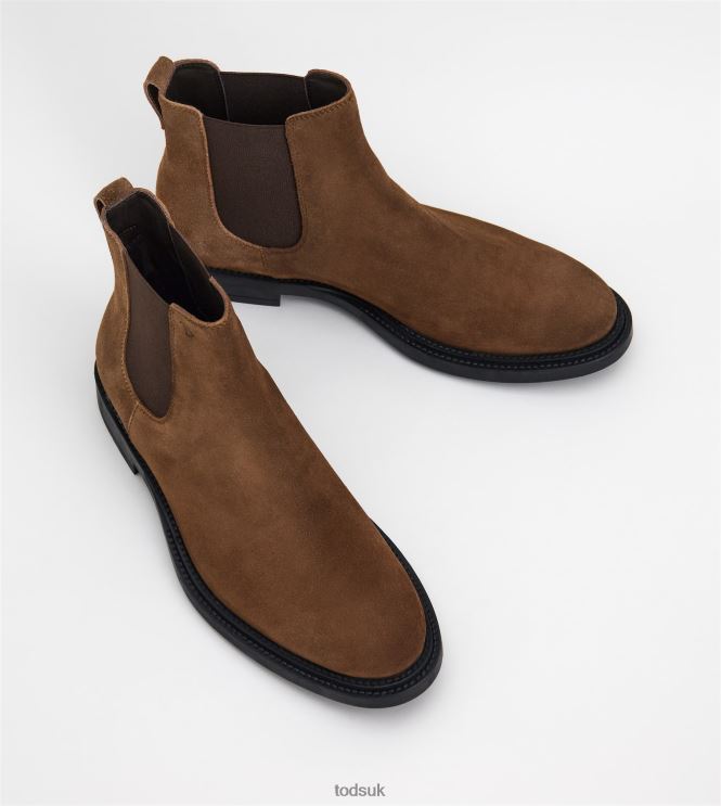 Tod's Men Ankle Boots in Suede 602L84806 Brown