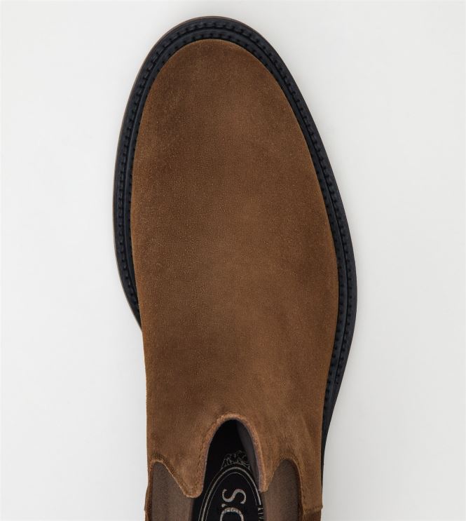 Tod's Men Ankle Boots in Suede 602L84806 Brown