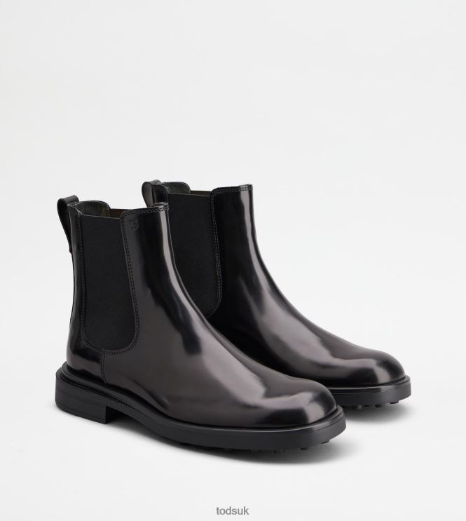Tod's Men Chelsea Boots in Leather 602L84805 Black