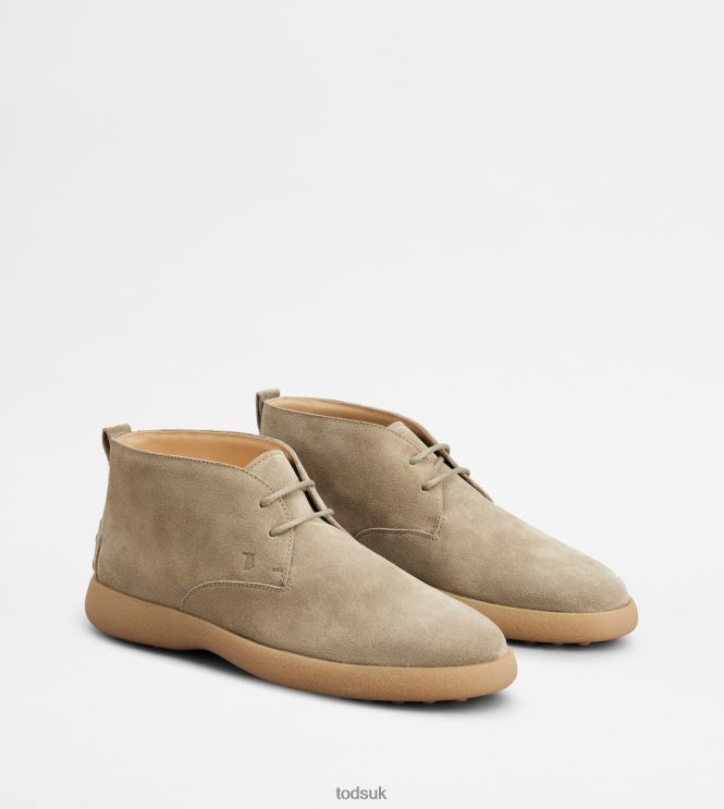 Tod's Men Desert Boots in Suede 602L84781 Beige
