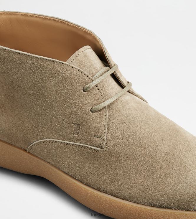 Tod's Men Desert Boots in Suede 602L84781 Beige