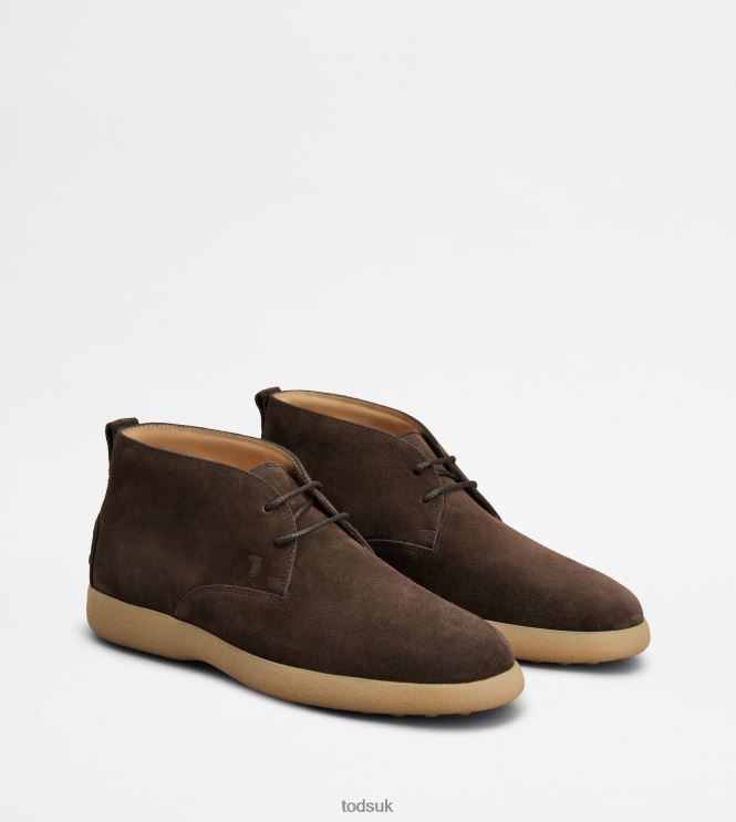 Tod's Men Desert Boots in Suede 602L84783 Brown