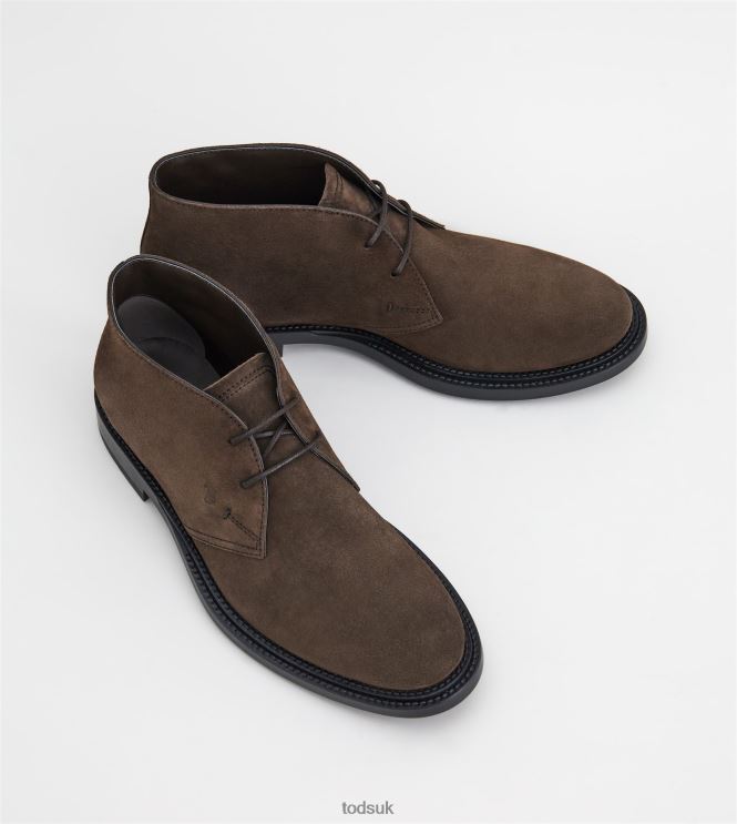 Tod's Men Desert Boots in Suede 602L84788 Brown