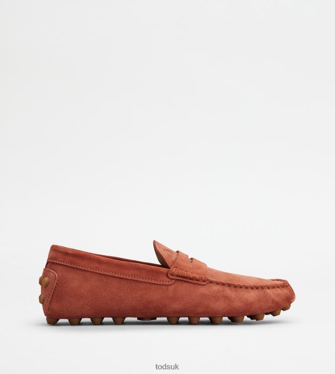 Tod's Men Gommino Bubble in Suede 602L84712 Red/Brown