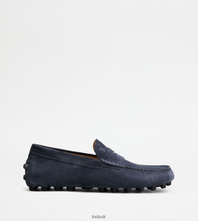 Tod's Men Gommino Bubble in Suede 602L84715 Blue/Grey