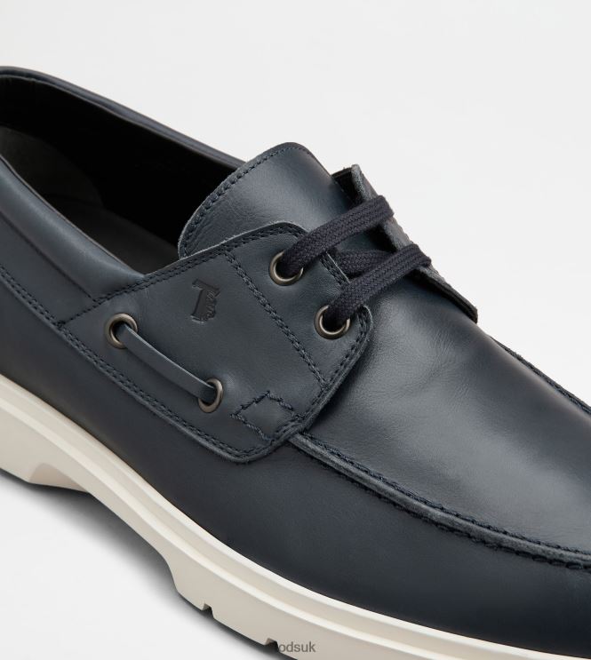 Tod's Men Boat Shoes in Leather 602L84817 Blue