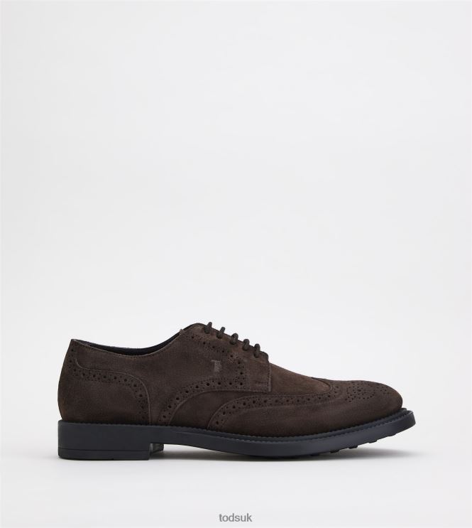 Tod's Men Lace-ups in Suede 602L84819 Brown