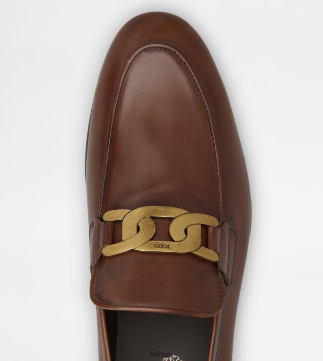 Tod's Men Kate Loafers in Leather 602L84704 Brown