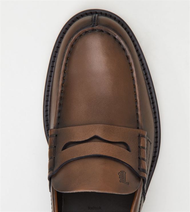 Tod's Men Loafers in Leather 602L84689 Brown