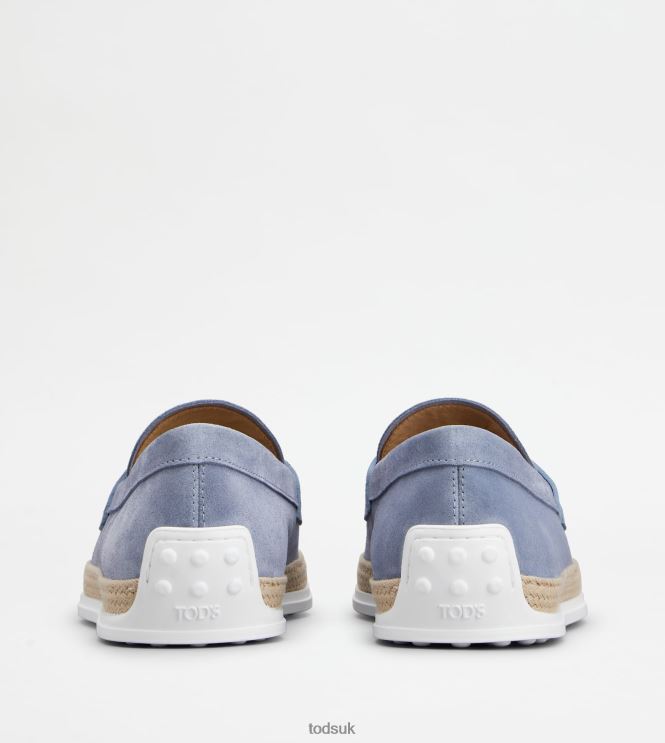 Tod's Men Loafers in Suede 602L84641 Light Blue