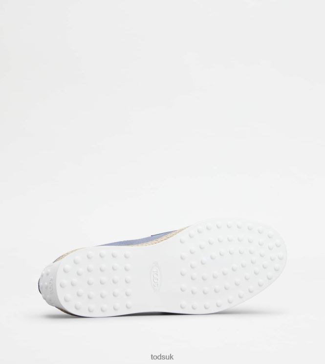 Tod's Men Loafers in Suede 602L84641 Light Blue