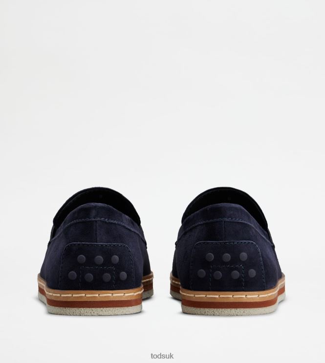 Tod's Men Loafers in Suede 602L84642 Blue