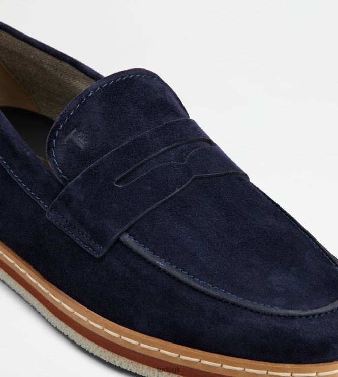 Tod's Men Loafers in Suede 602L84642 Blue
