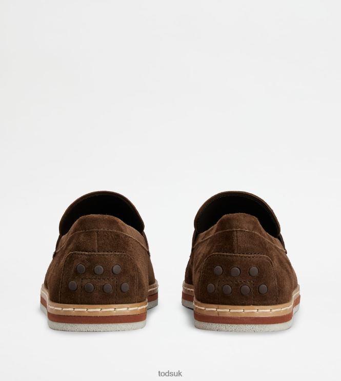 Tod's Men Loafers in Suede 602L84643 Brown