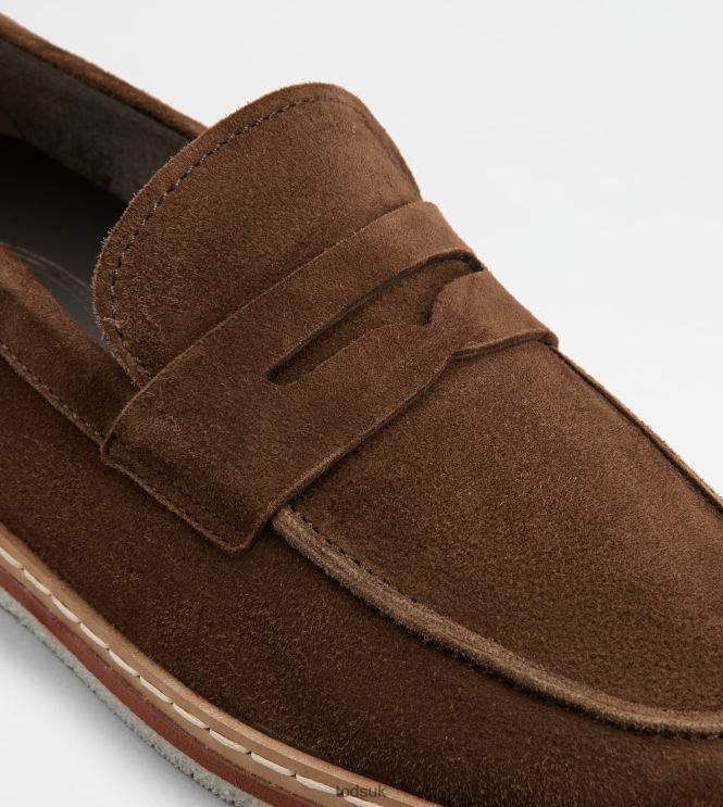 Tod's Men Loafers in Suede 602L84643 Brown