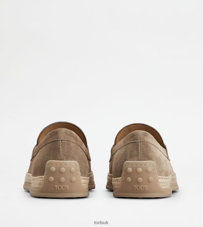 Tod's Men Loafers in Suede 602L84644 Beige