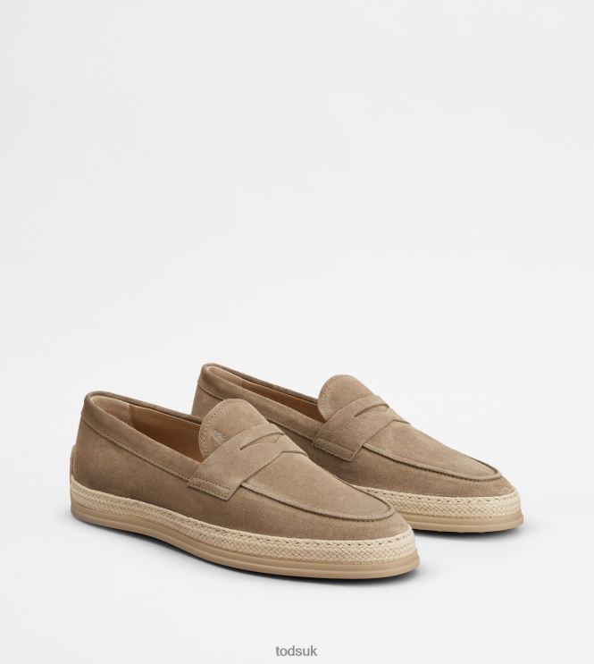 Tod's Men Loafers in Suede 602L84644 Beige