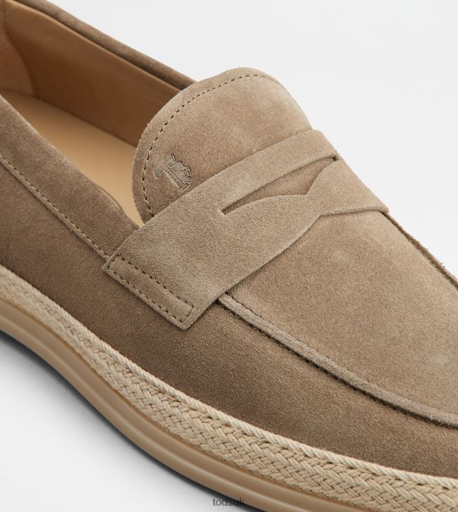 Tod's Men Loafers in Suede 602L84644 Beige