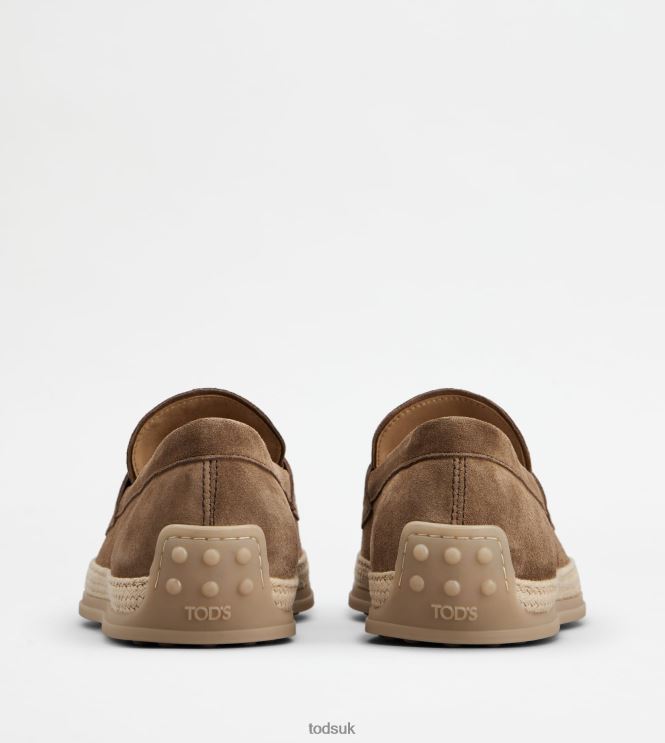 Tod's Men Loafers in Suede 602L84645 Brown