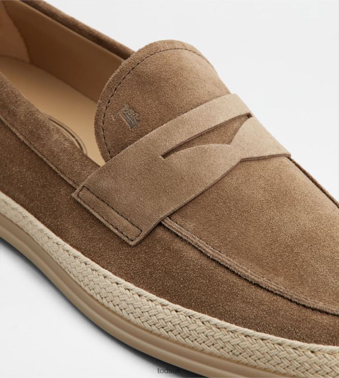 Tod's Men Loafers in Suede 602L84645 Brown